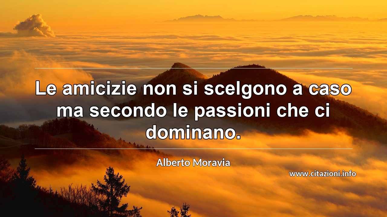 “Le amicizie non si scelgono a caso ma secondo le passioni che ci dominano.”