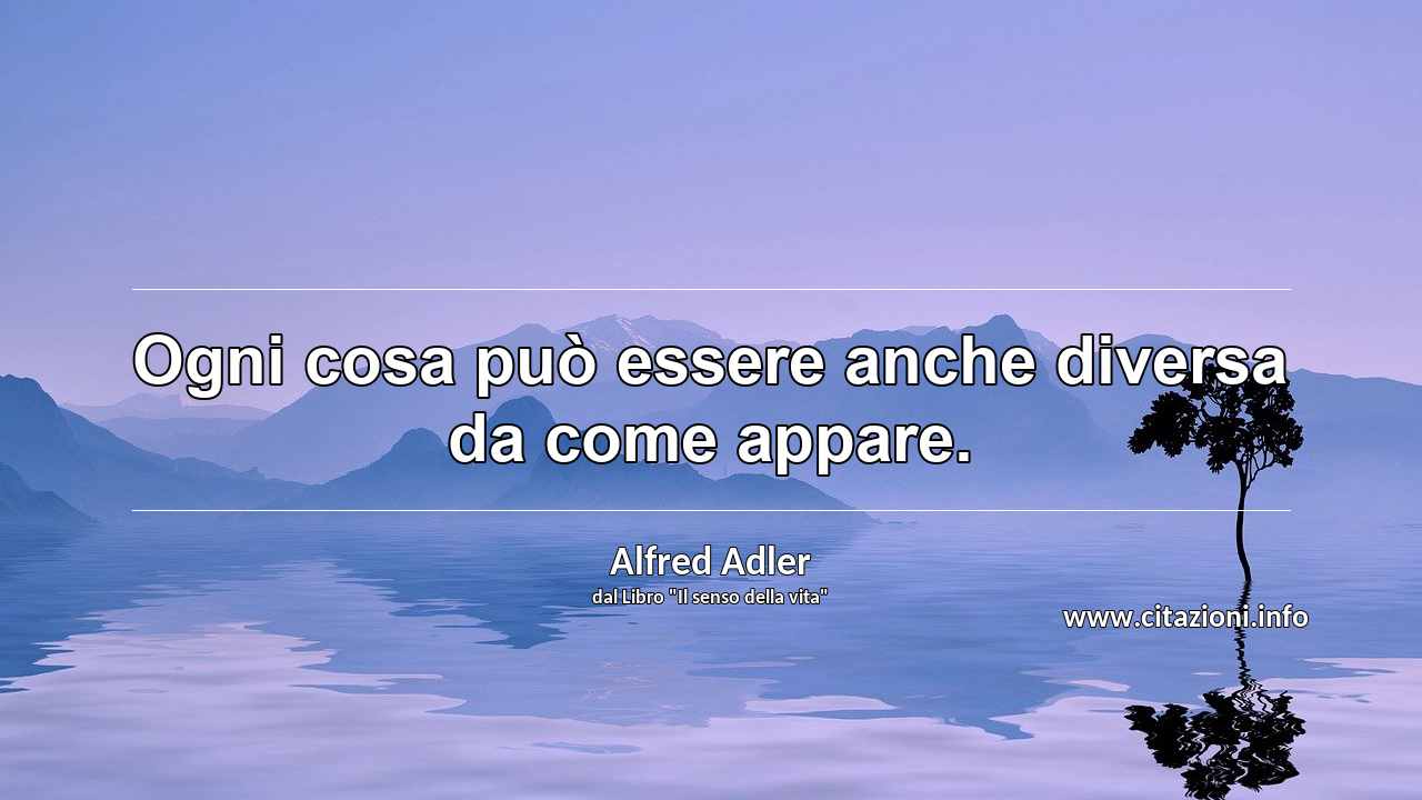 “Ogni cosa può essere anche diversa da come appare.”