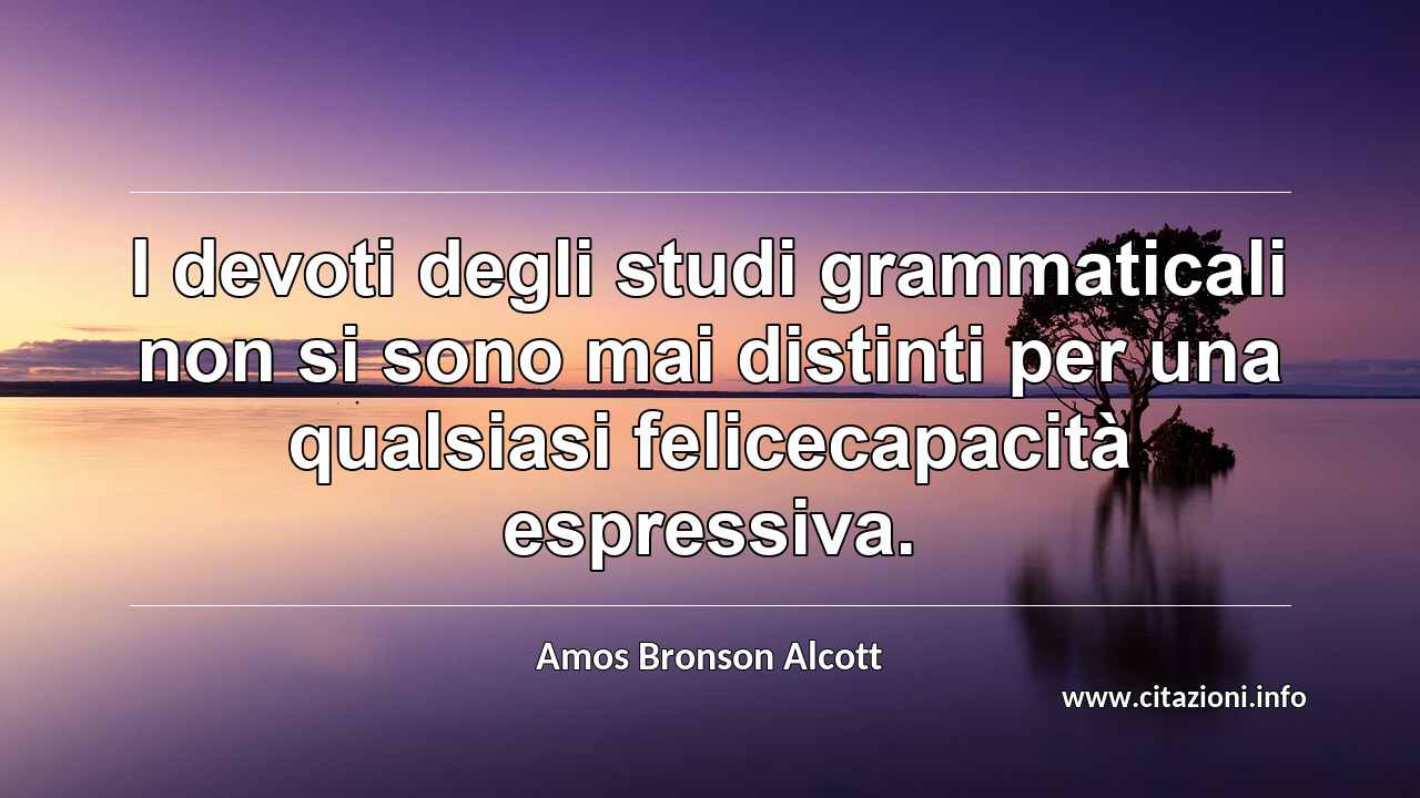 “I devoti degli studi grammaticali non si sono mai distinti per una qualsiasi felicecapacità espressiva.”