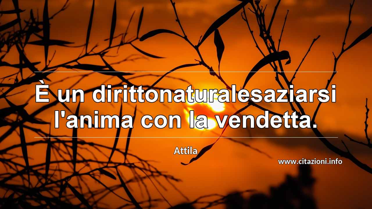 “È un dirittonaturalesaziarsi l'anima con la vendetta.”