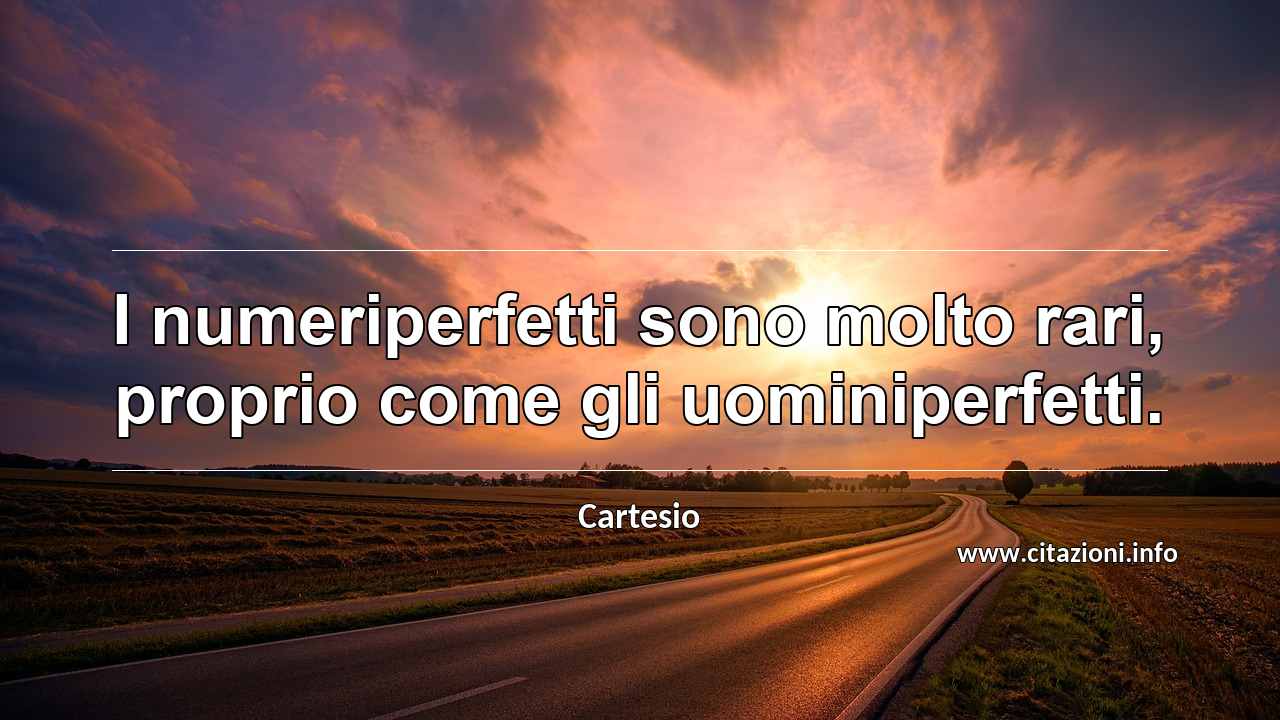 “I numeriperfetti sono molto rari, proprio come gli uominiperfetti.”