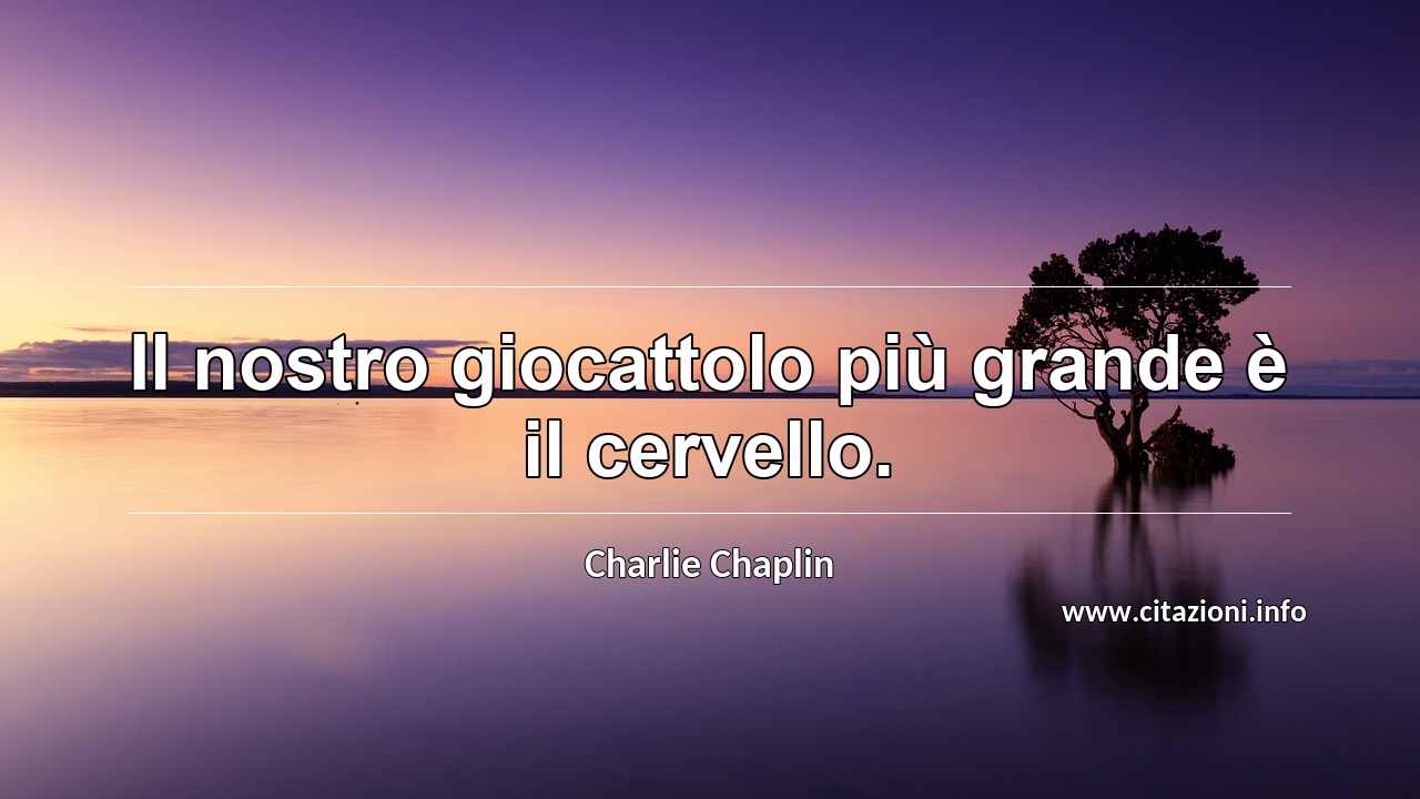 “Il nostro giocattolo più grande è il cervello.”