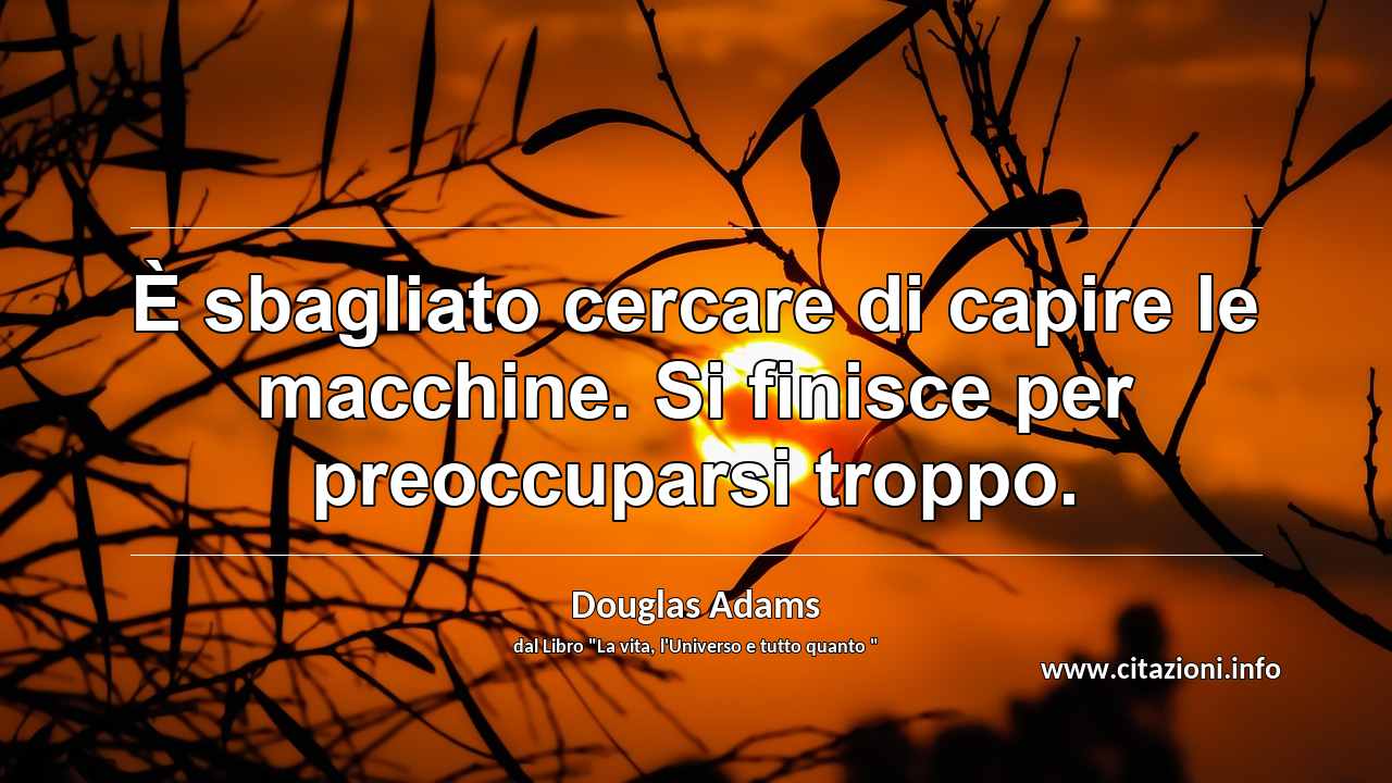 “È sbagliato cercare di capire le macchine. Si finisce per preoccuparsi troppo.”