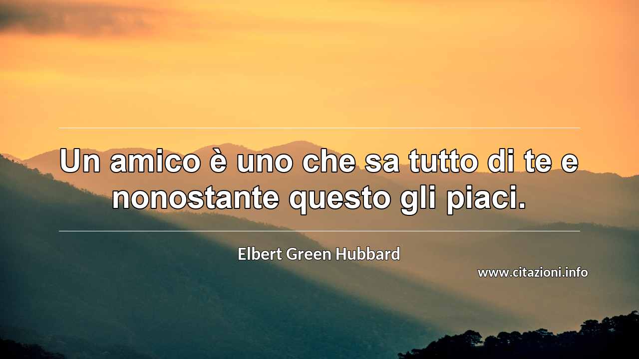 “Un amico è uno che sa tutto di te e nonostante questo gli piaci.”