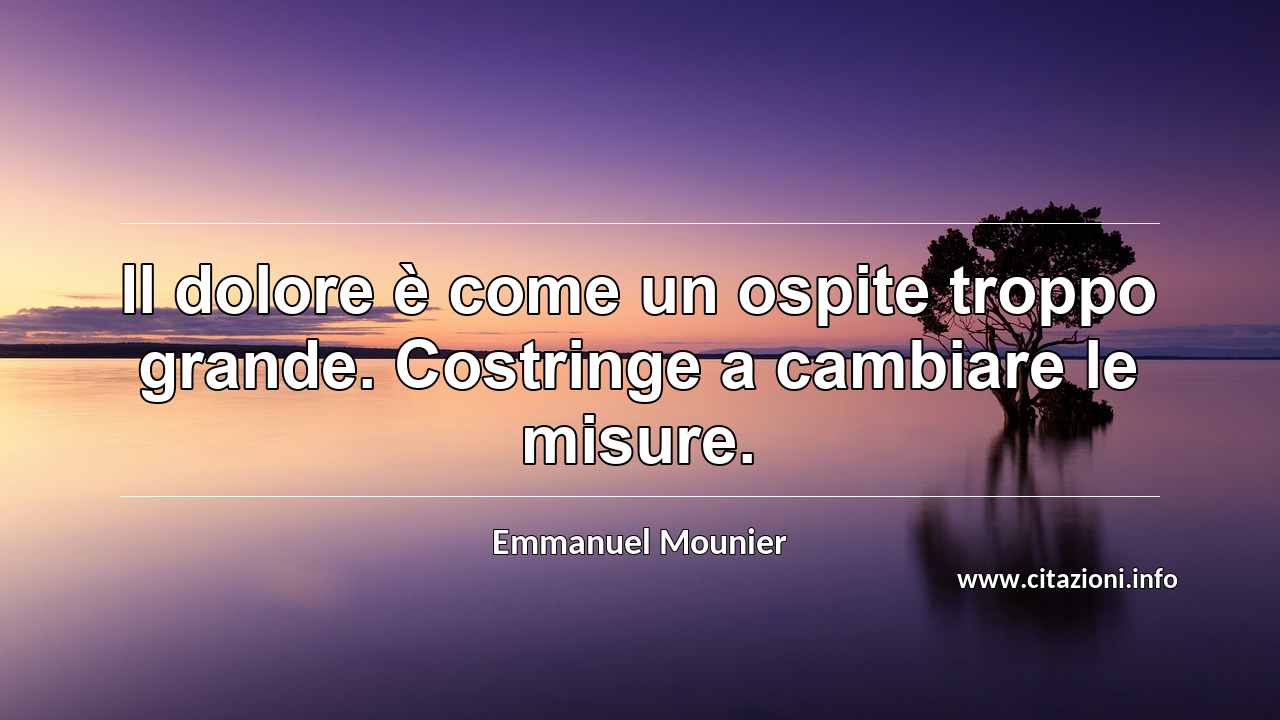 “Il dolore è come un ospite troppo grande. Costringe a cambiare le misure.”