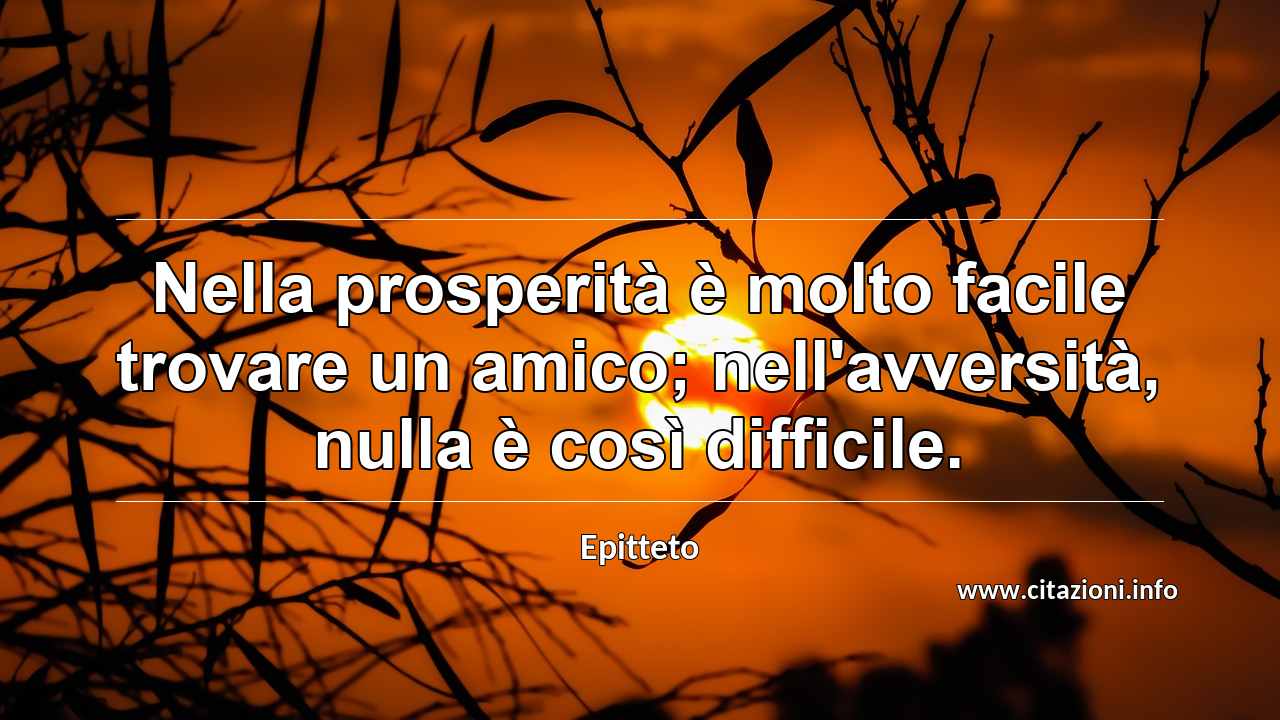 “Nella prosperità è molto facile trovare un amico; nell'avversità, nulla è così difficile.”