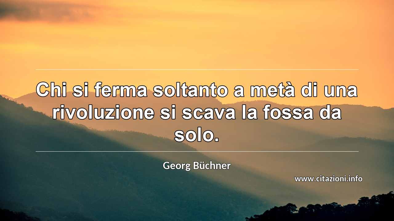 “Chi si ferma soltanto a metà di una rivoluzione si scava la fossa da solo.”