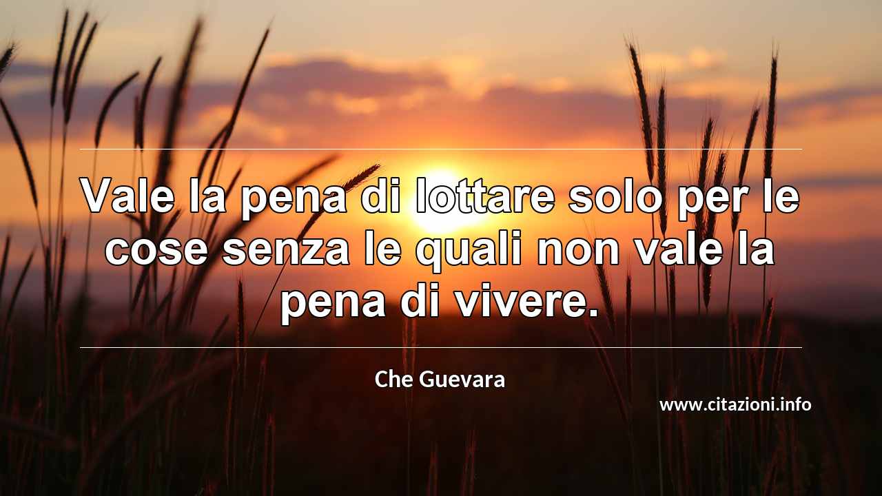 “Vale la pena di lottare solo per le cose senza le quali non vale la pena di vivere.”