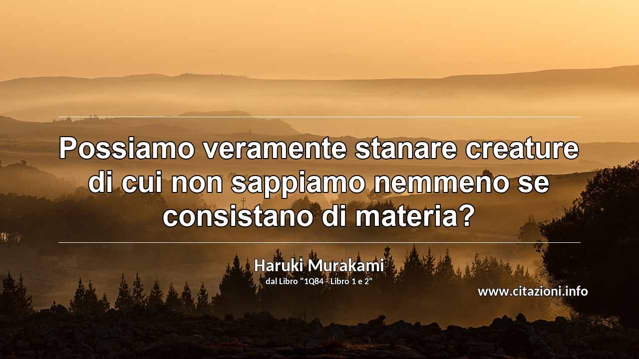 “Possiamo veramente stanare creature di cui non sappiamo nemmeno se consistano di materia? ”