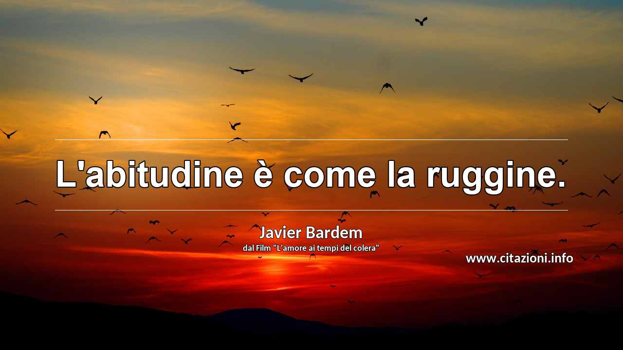 “L'abitudine è come la ruggine.”