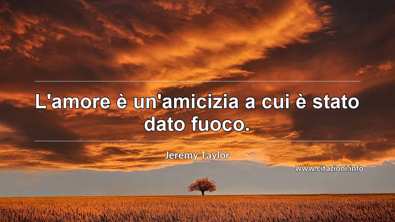“L'amore è un'amicizia a cui è stato dato fuoco.”