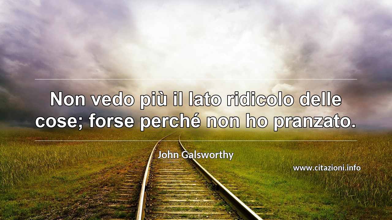 “Non vedo più il lato ridicolo delle cose; forse perché non ho pranzato.”