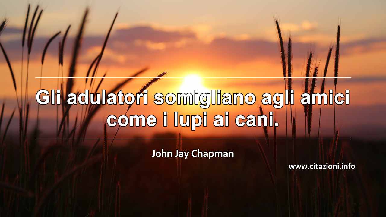 “Gli adulatori somigliano agli amici come i lupi ai cani.”