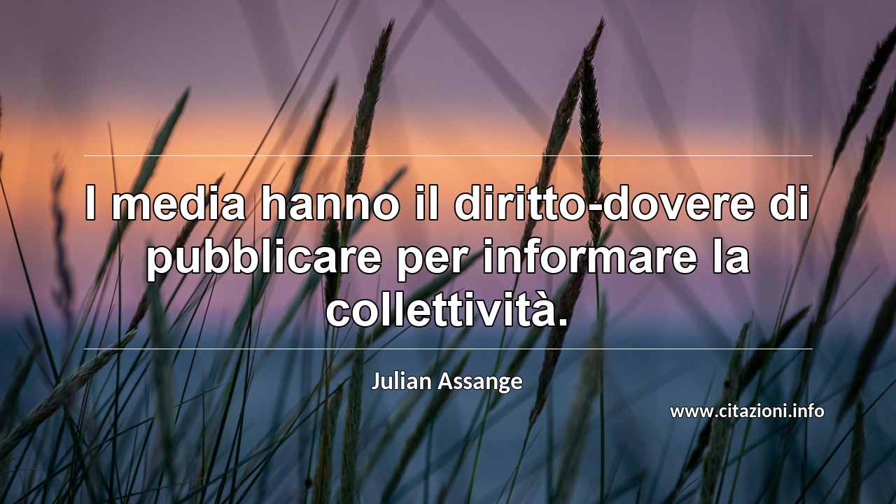 “I media hanno il diritto-dovere di pubblicare per informare la collettività.”