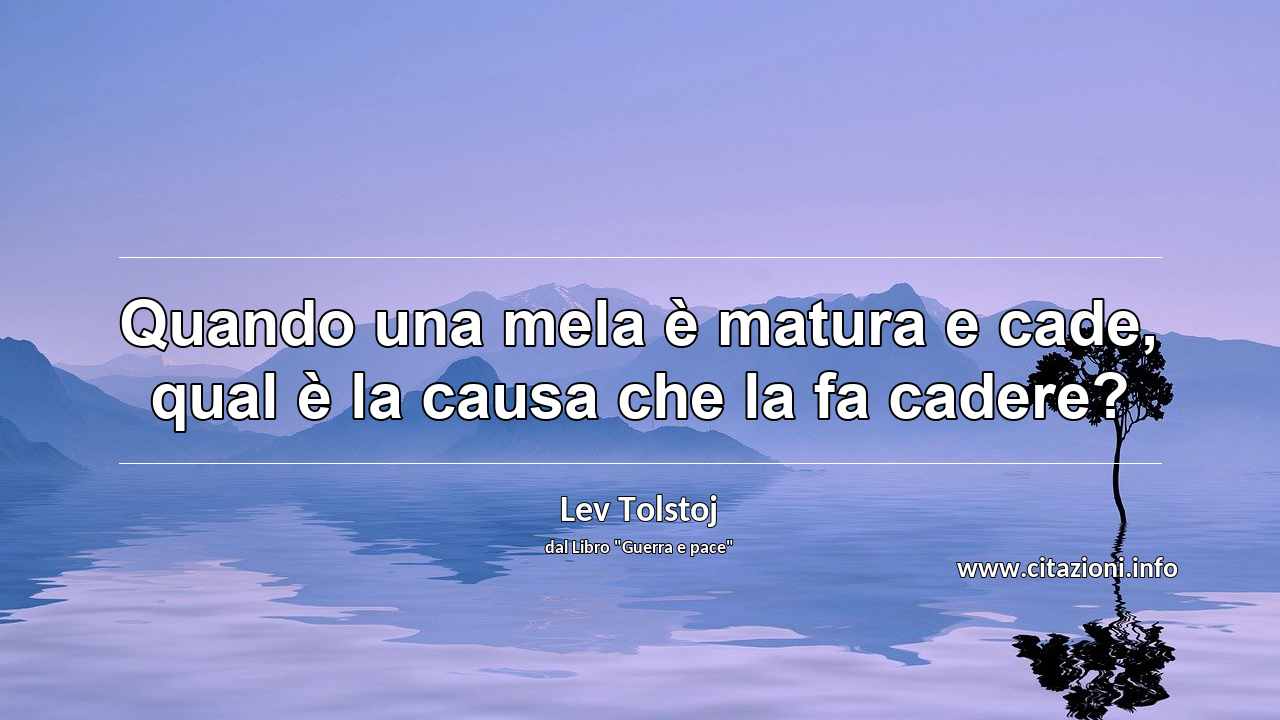 “Quando una mela è matura e cade, qual è la causa che la fa cadere?”