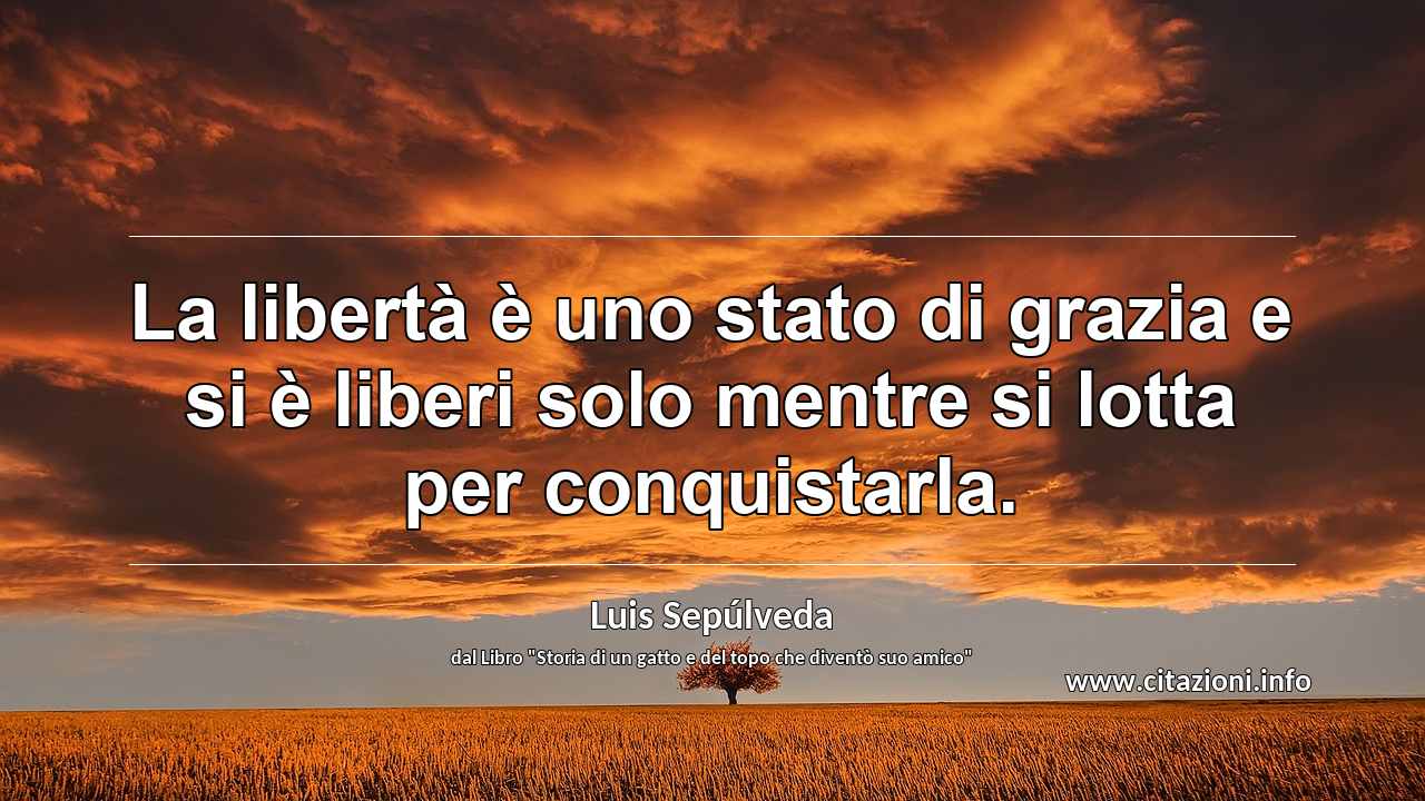 “La libertà è uno stato di grazia e si è liberi solo mentre si lotta per conquistarla.”