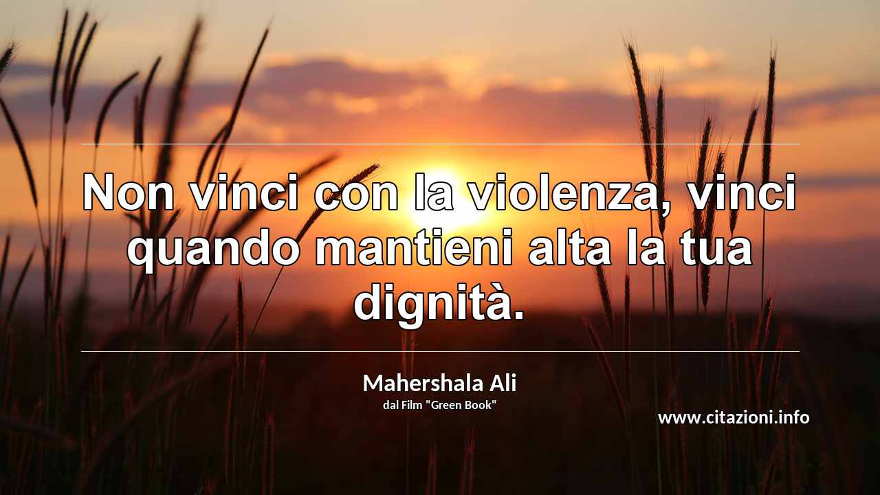 “Non vinci con la violenza, vinci quando mantieni alta la tua dignità.”