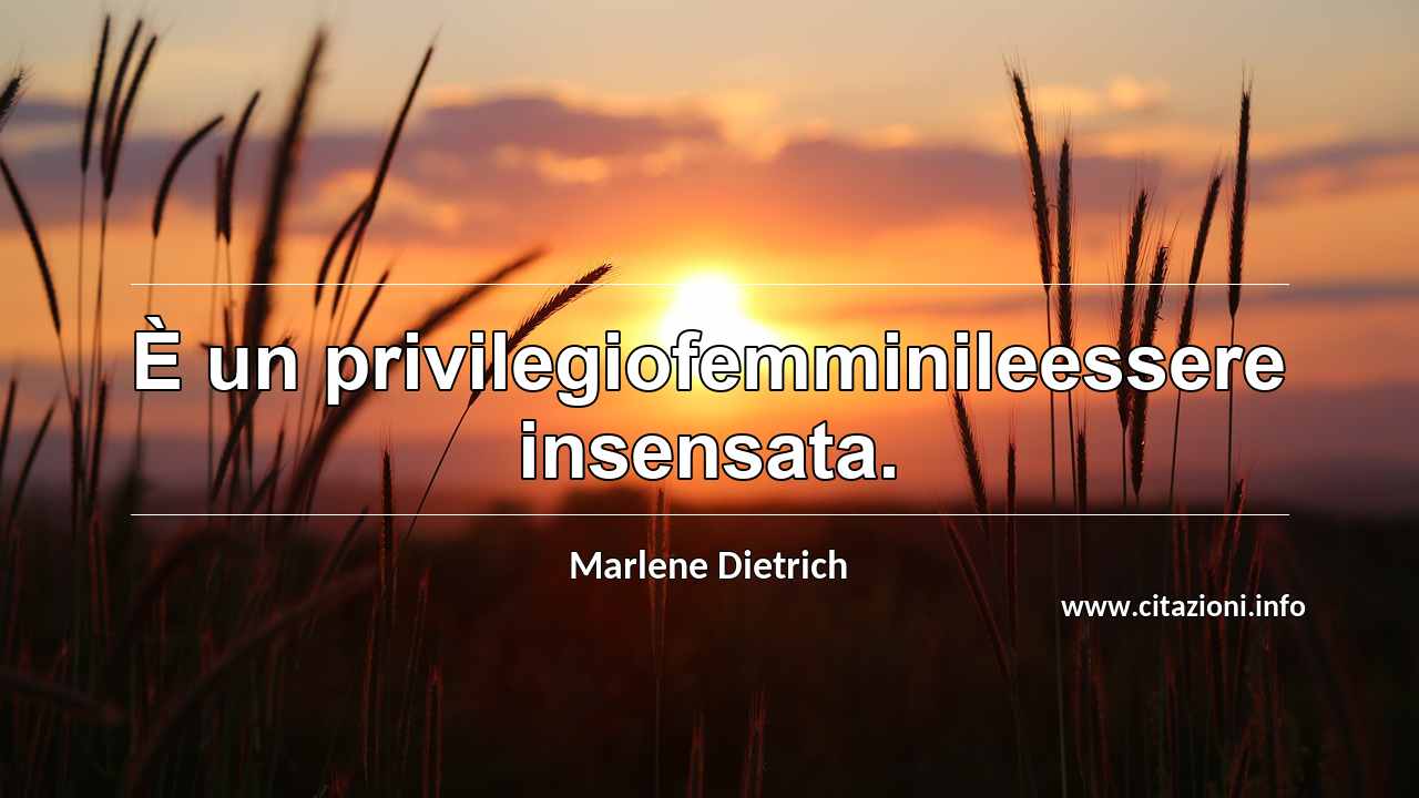 “È un privilegiofemminileessere insensata.”