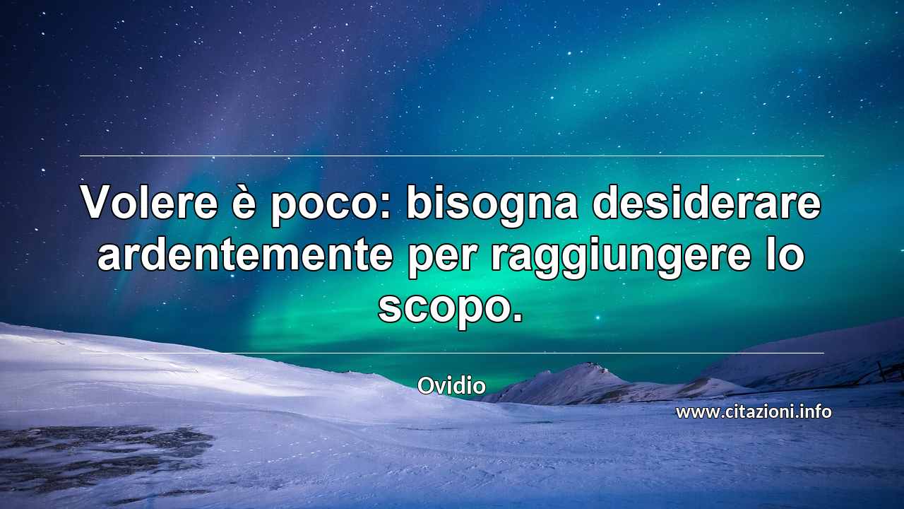 “Volere è poco: bisogna desiderare ardentemente per raggiungere lo scopo.”