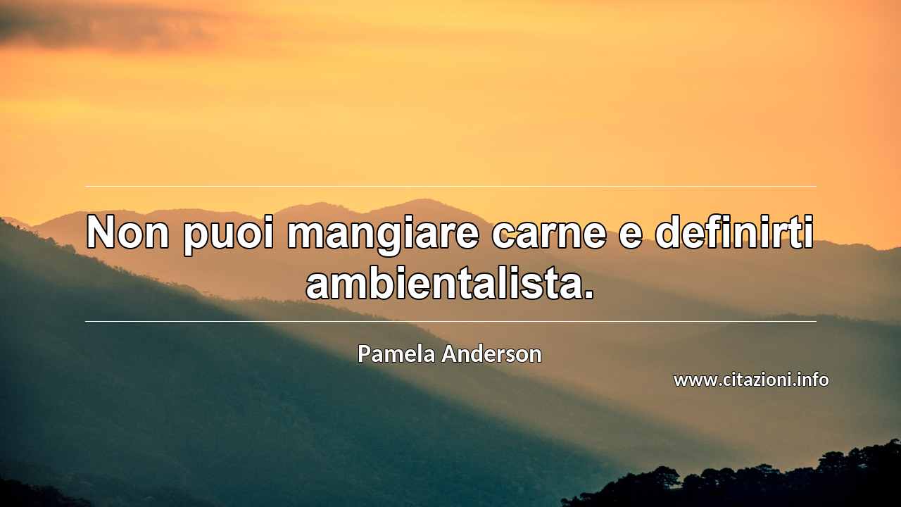 “Non puoi mangiare carne e definirti ambientalista.”