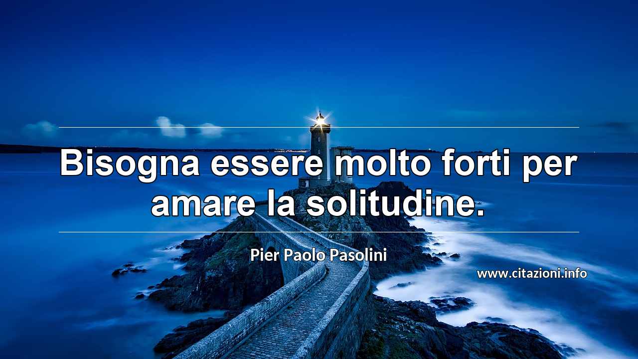 “Bisogna essere molto forti per amare la solitudine.”