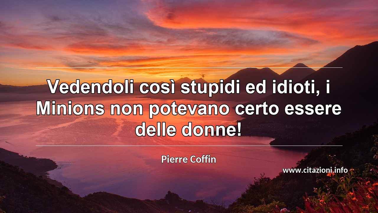 “Vedendoli così stupidi ed idioti, i Minions non potevano certo essere delle donne!”