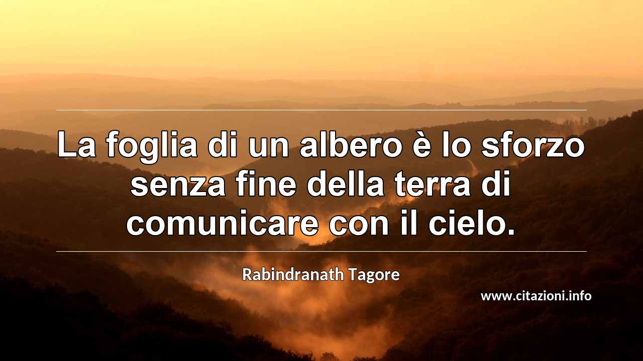 “La foglia di un albero è lo sforzo senza fine della terra di comunicare con il cielo.”