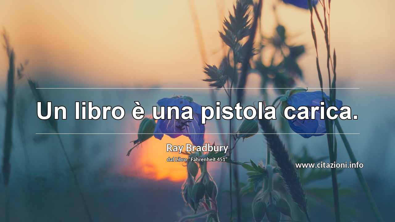 “Un libro è una pistola carica.”