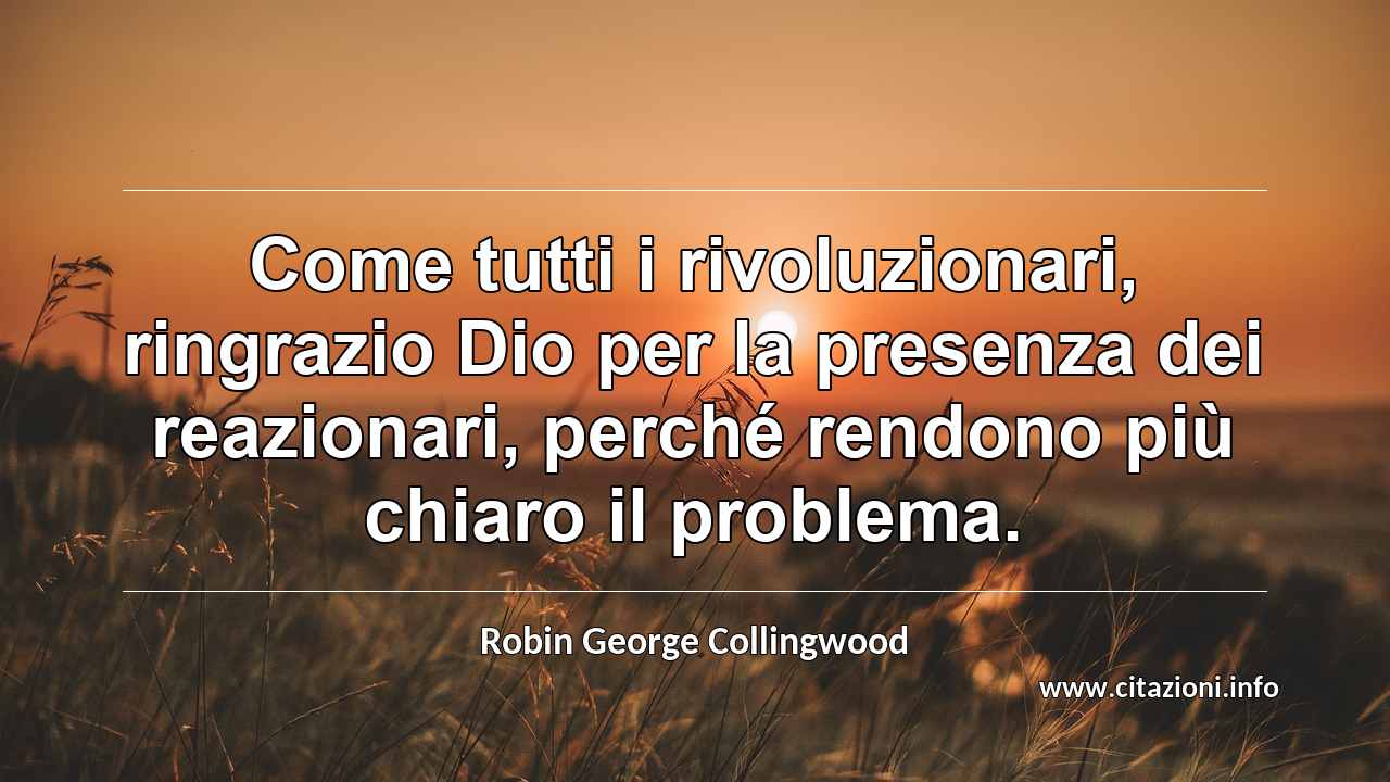 “Come tutti i rivoluzionari, ringrazio Dio per la presenza dei reazionari, perché rendono più chiaro il problema.”
