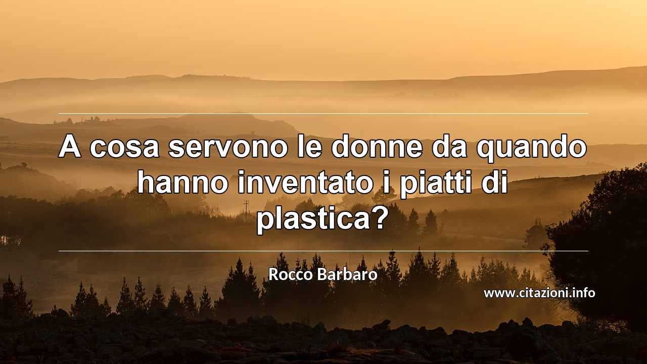 “A cosa servono le donne da quando hanno inventato i piatti di plastica?”