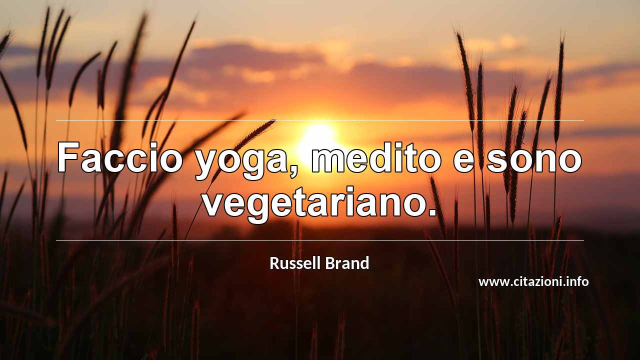 “Faccio yoga, medito e sono vegetariano.”