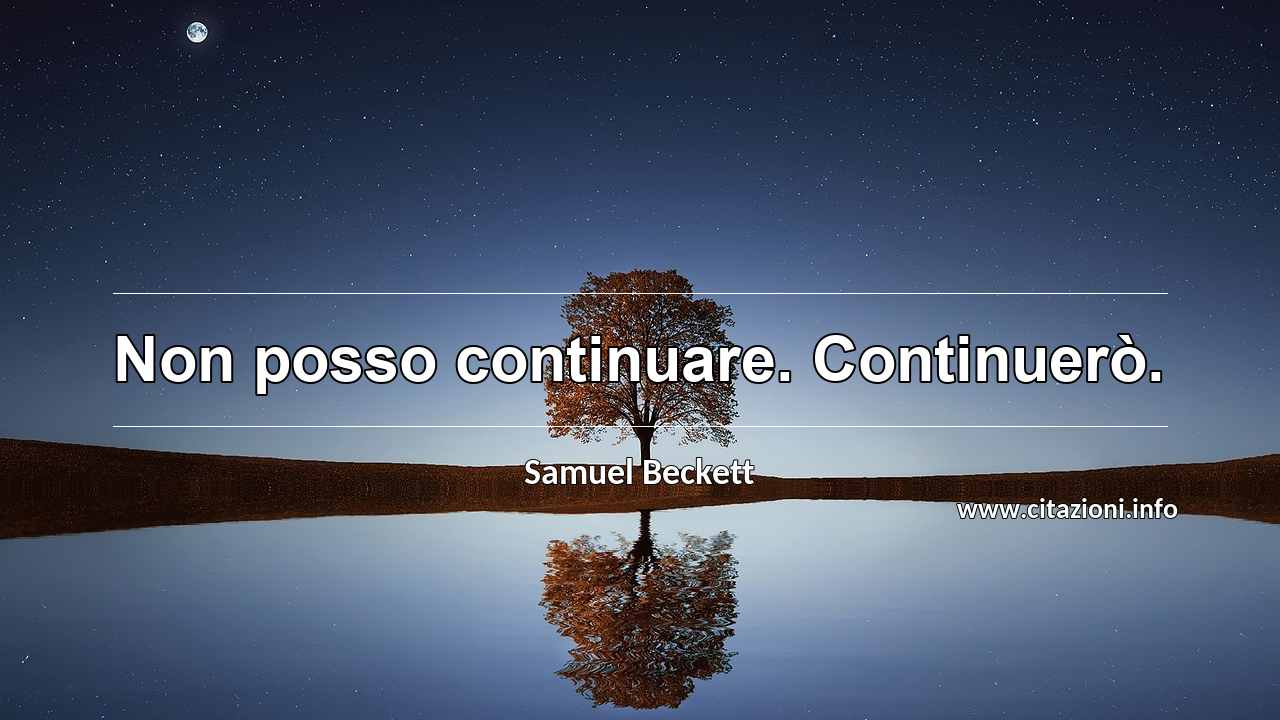 “Non posso continuare. Continuerò.”