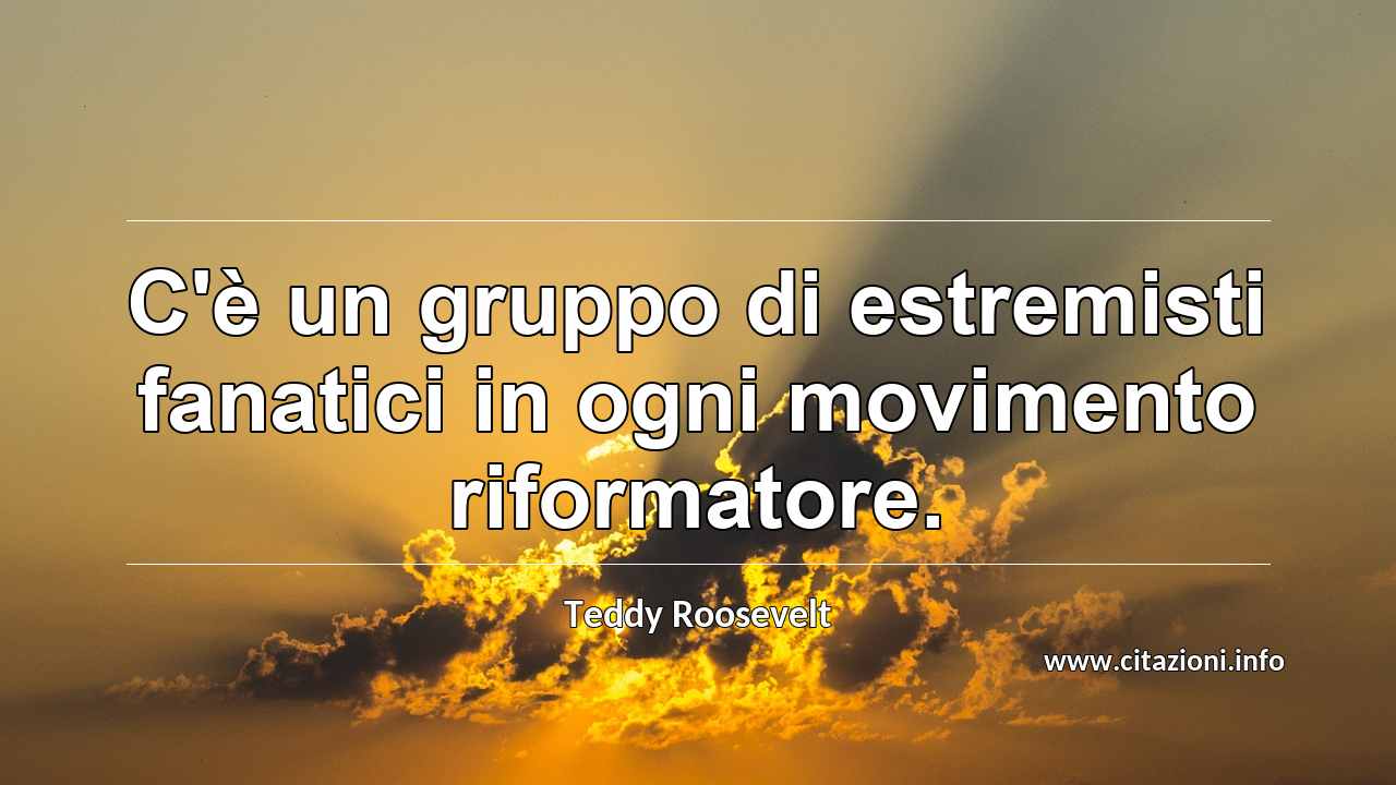 “C'è un gruppo di estremisti fanatici in ogni movimento riformatore.”