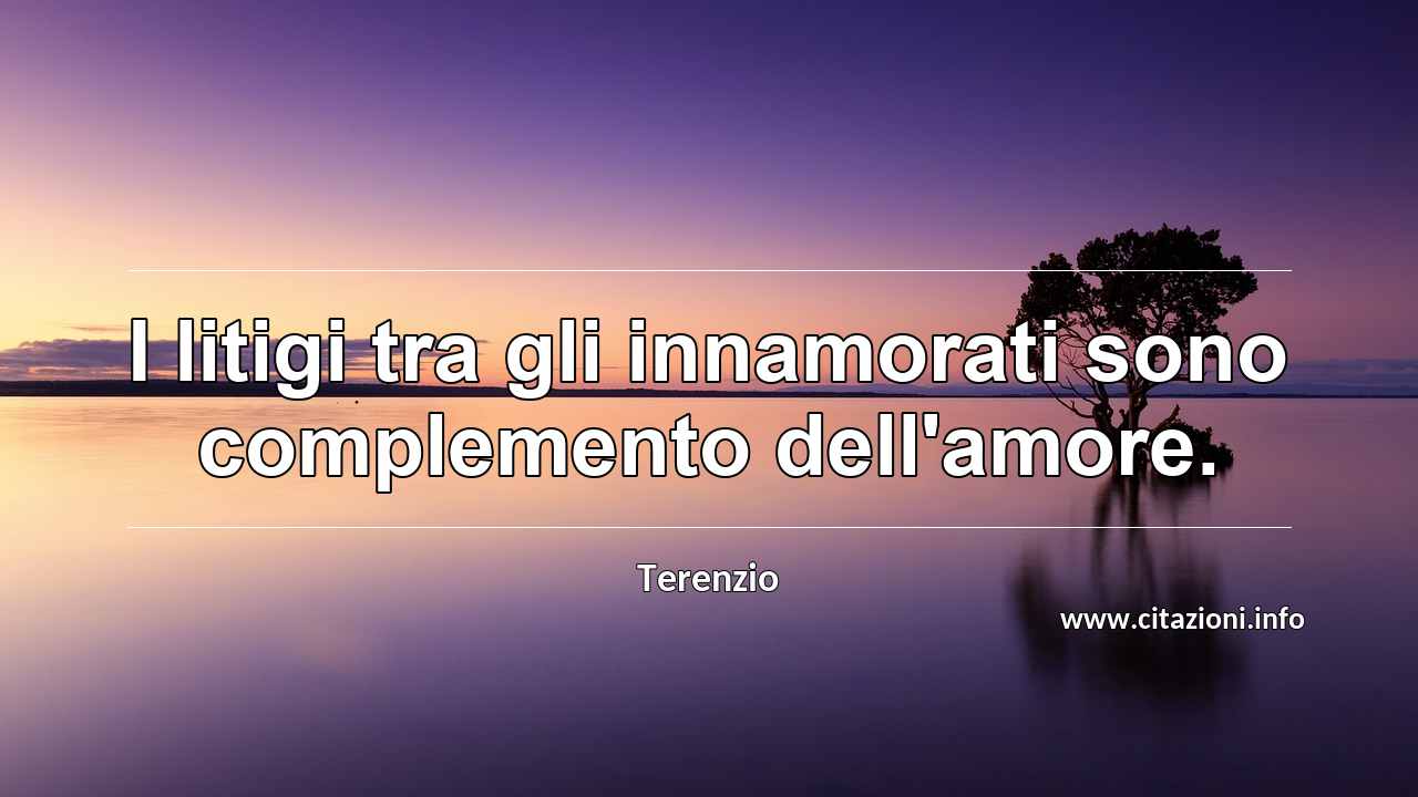 “I litigi tra gli innamorati sono complemento dell'amore.”