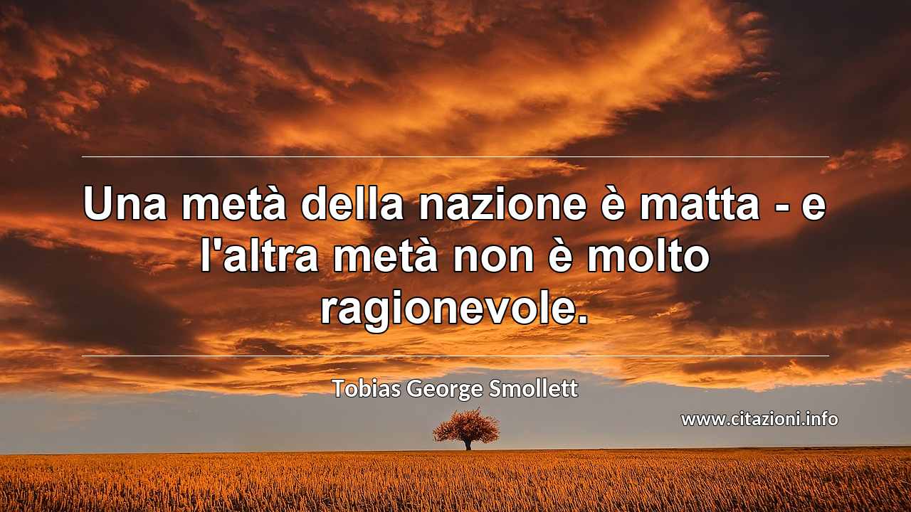 “Una metà della nazione è matta - e l'altra metà non è molto ragionevole.”