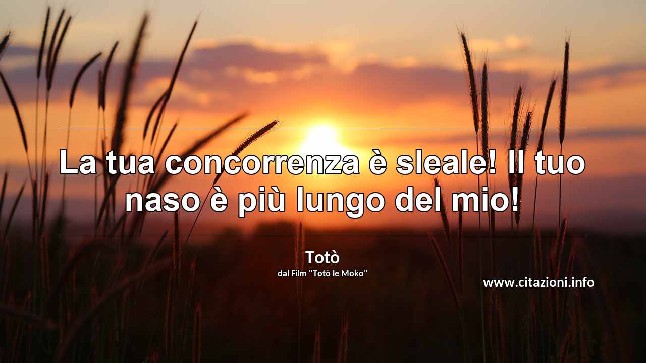 “La tua concorrenza è sleale! Il tuo naso è più lungo del mio!”