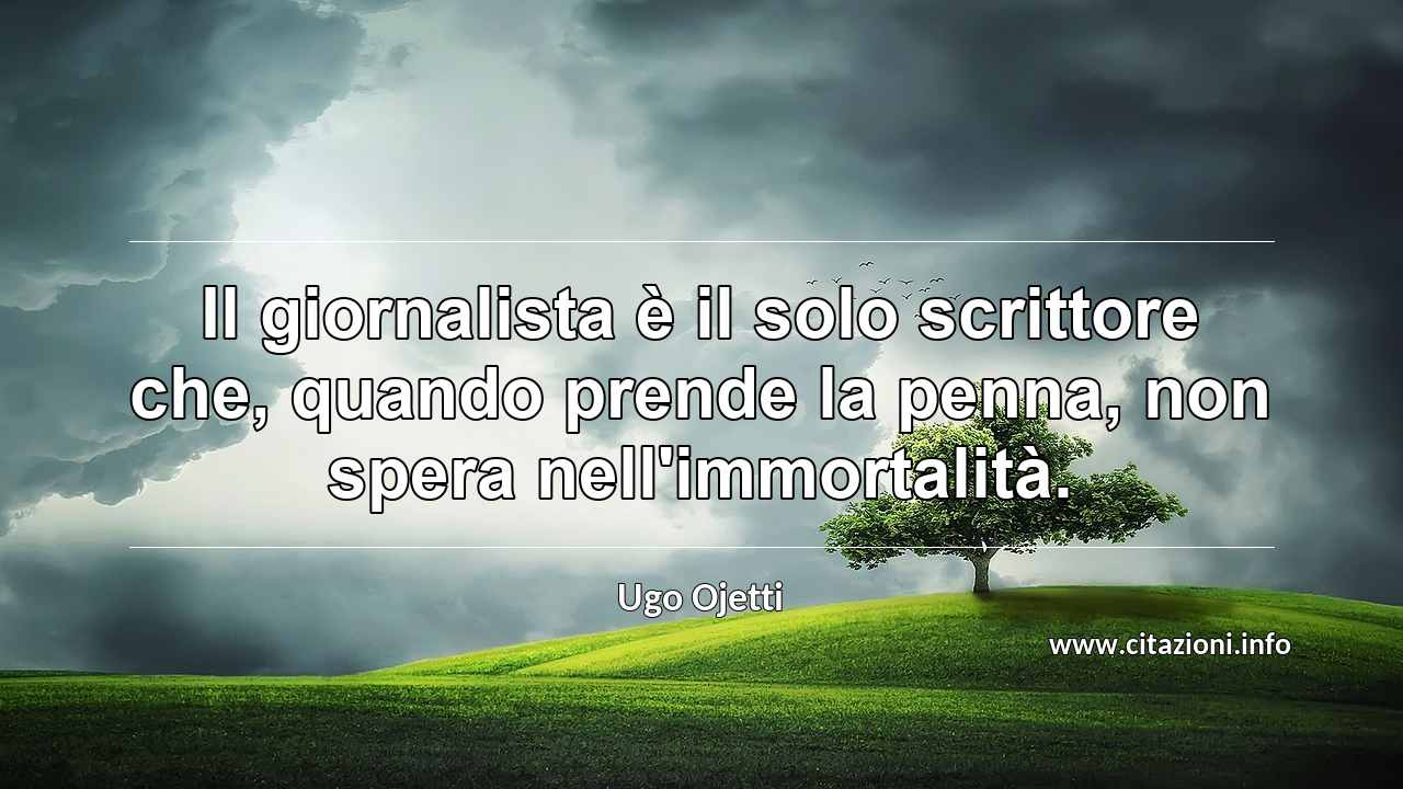 “Il giornalista è il solo scrittore che, quando prende la penna, non spera nell'immortalità.”