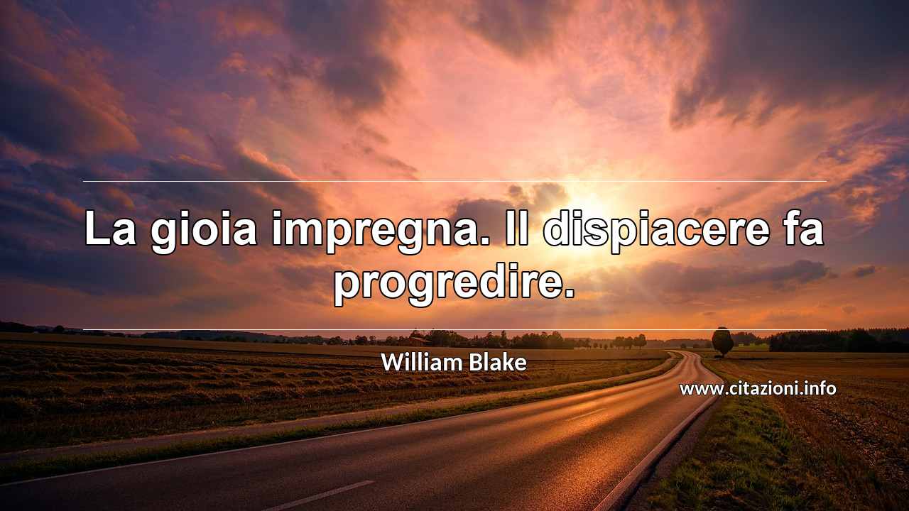 “La gioia impregna. Il dispiacere fa progredire.”