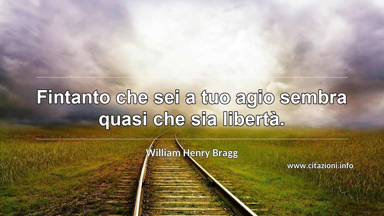 “Fintanto che sei a tuo agio sembra quasi che sia libertà.”