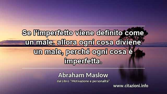 “Se l'imperfetto viene definito come un male, allora ogni cosa diviene un male, perché ogni cosa è imperfetta.”