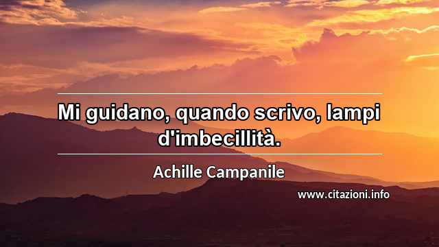 “Mi guidano, quando scrivo, lampi d'imbecillità.”