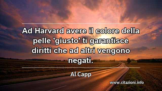 “Ad Harvard avere il colore della pelle 'giusto' ti garantisce diritti che ad altri vengono negati.”