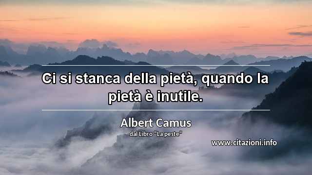 “Ci si stanca della pietà, quando la pietà è inutile.”