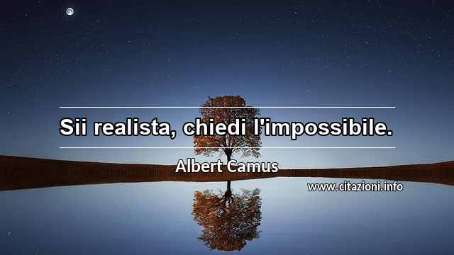 “Sii realista, chiedi l'impossibile.”