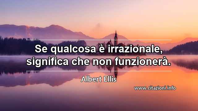 “Se qualcosa è irrazionale, significa che non funzionerà.”