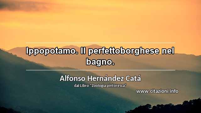 “Ippopotamo. Il perfettoborghese nel bagno.”