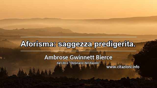 “Aforisma: saggezza predigerita.”