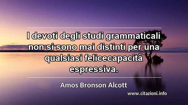 “I devoti degli studi grammaticali non si sono mai distinti per una qualsiasi felicecapacità espressiva.”