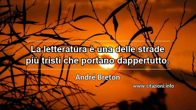 “La letteratura è una delle strade più tristi che portano dappertutto.”