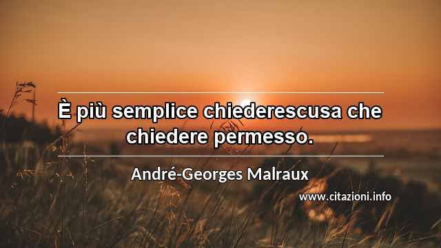 “È più semplice chiederescusa che chiedere permesso.”